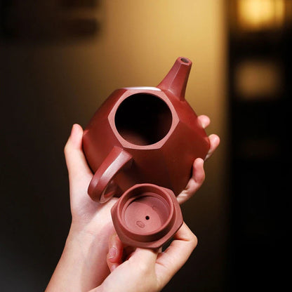 250ml Yixing Purple Clay Teapots Famous Artists Handmade Tea Pot Raw Ore Dragon Blood Sand Kettle Chinese Zisha Tea Set Teaware