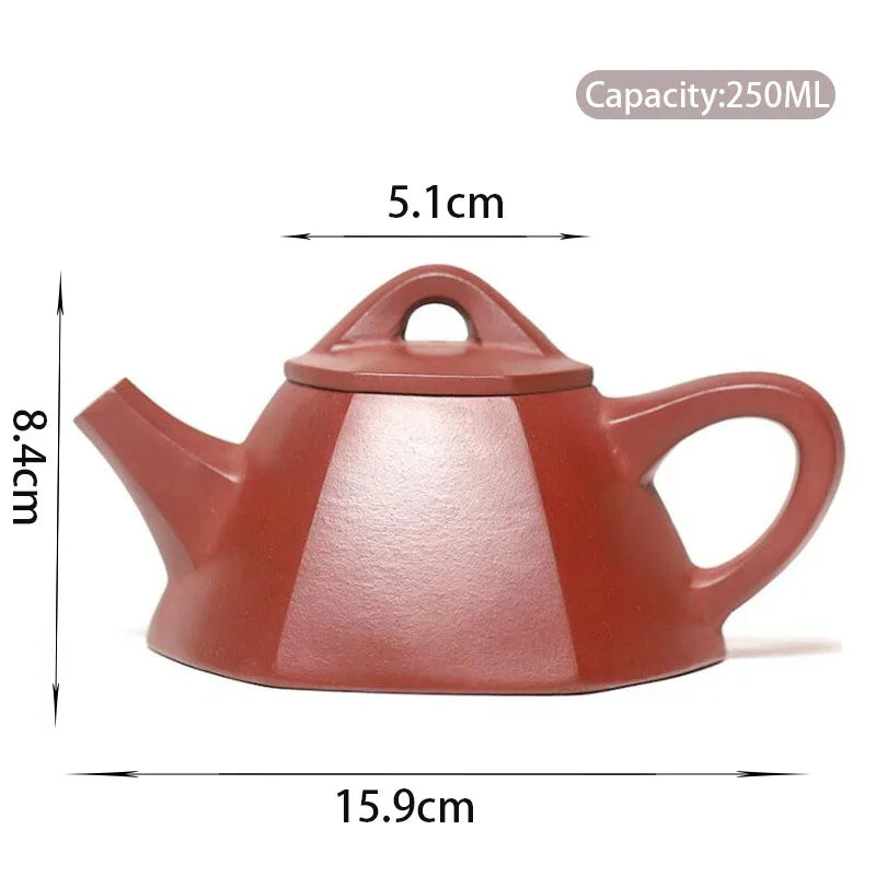 250ml Yixing Purple Clay Teapots Famous Artists Handmade Tea Pot Raw Ore Dragon Blood Sand Kettle Chinese Zisha Tea Set Teaware