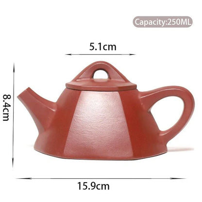 250ml Yixing Purple Clay Teapots Famous Artists Handmade Tea Pot Raw Ore Dragon Blood Sand Kettle Chinese Zisha Tea Set Teaware