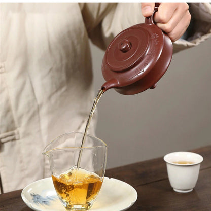 250ml Yixing Purple Clay Teapots Famous Artists Handmade Triangular Shape Tea Pot Beauty Kettle Chinese Zisha Tea Set Teaware