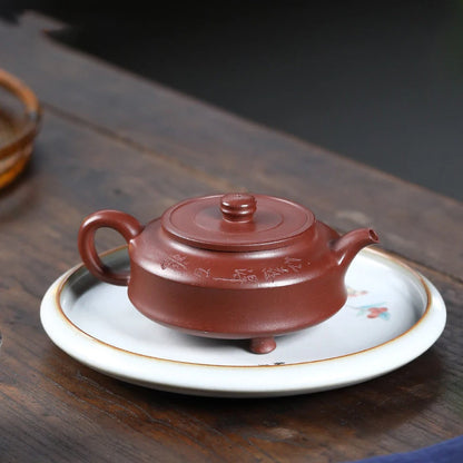 250ml Yixing Purple Clay Teapots Famous Artists Handmade Triangular Shape Tea Pot Beauty Kettle Chinese Zisha Tea Set Teaware