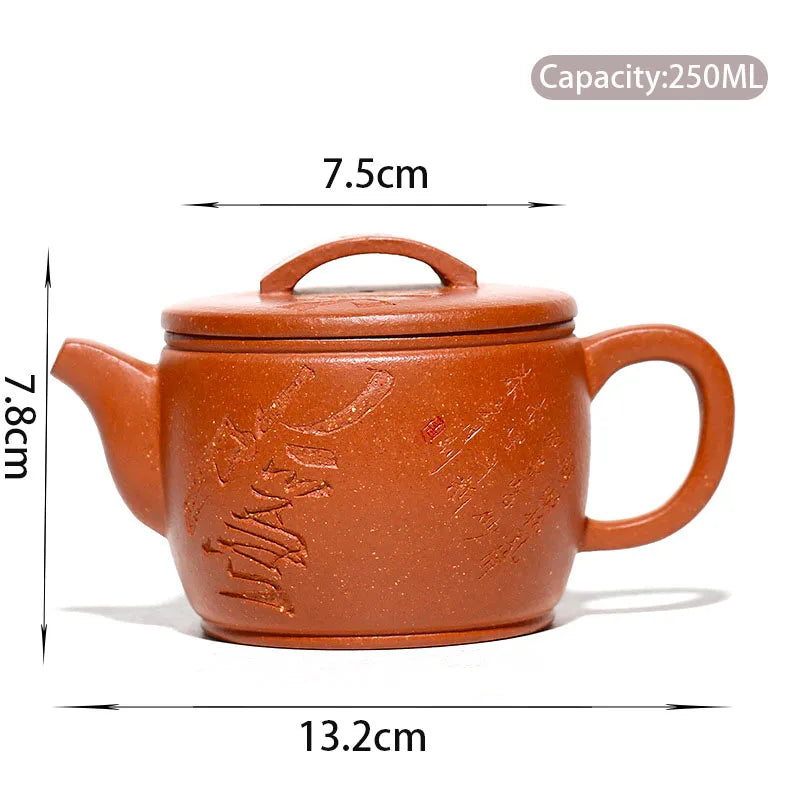 250ml Yixing Raw Ore Purple Clay Teapot Famous Handmade Large Caliber Tea Pot Beauty Kettle Authentic Chinese Zisha Tea Set