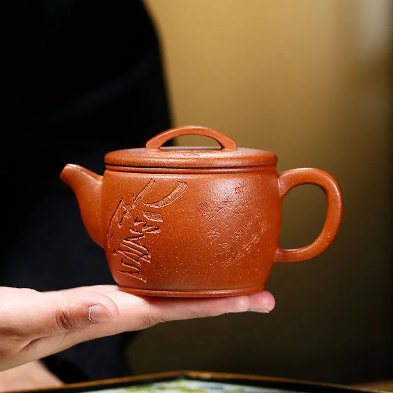 250ml Yixing Raw Ore Purple Clay Teapot Famous Handmade Large Caliber Tea Pot Beauty Kettle Authentic Chinese Zisha Tea Set