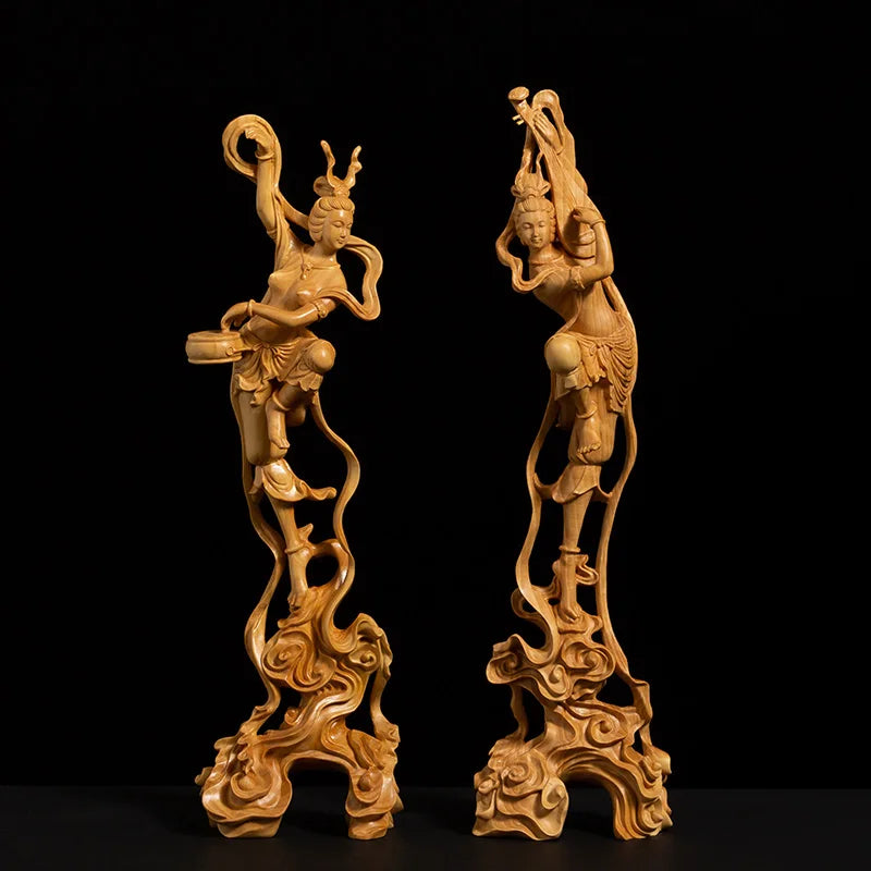 25CM Flying Fairy Dunhuang Sculpture Collection Beauty Home Decor Flying Angel Statue Home Decor Crafts