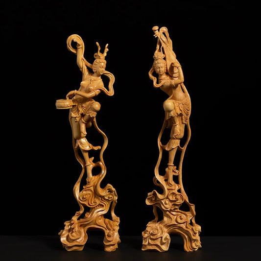 25CM Flying Fairy Dunhuang Sculpture Collection Beauty Home Decor Flying Angel Statue Home Decor Crafts