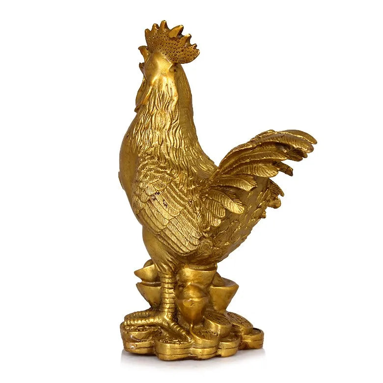 25CM LARGE # Good luck Talisman # office home shop Money Drawing Lucky Protection Cock rooster Brass statue