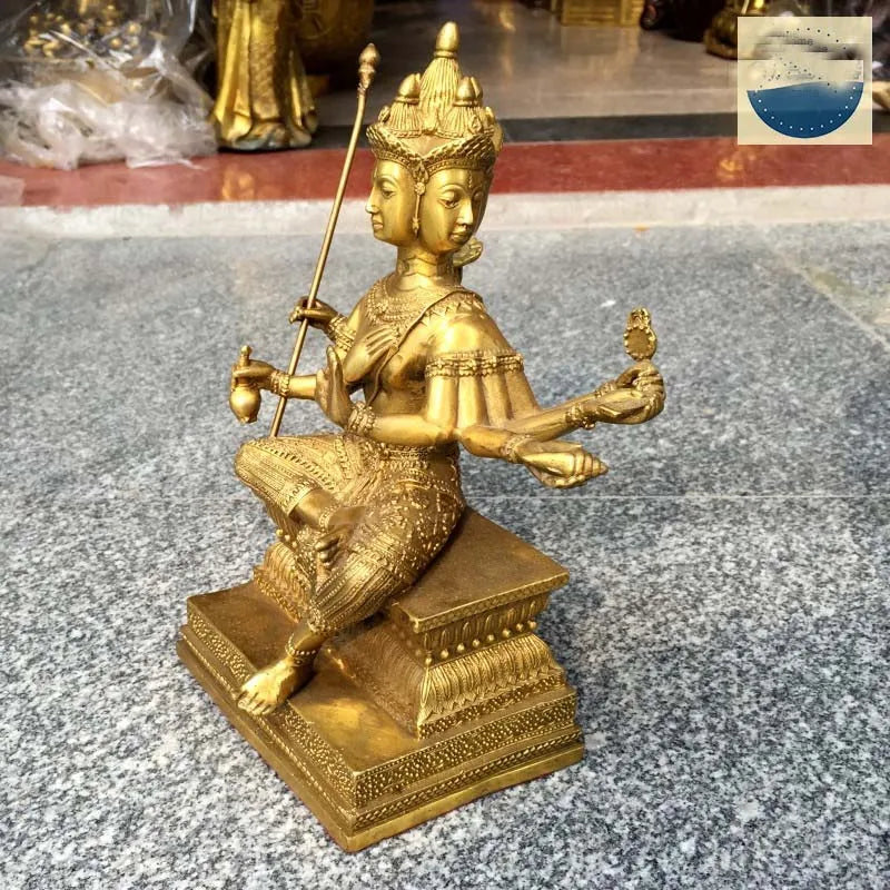 25CM Large Asia Thailand India Four sided Buddha Brahma buddha bless family home Safe Health wealth efficacious Protection