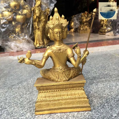 25CM Large Asia Thailand India Four sided Buddha Brahma buddha bless family home Safe Health wealth efficacious Protection