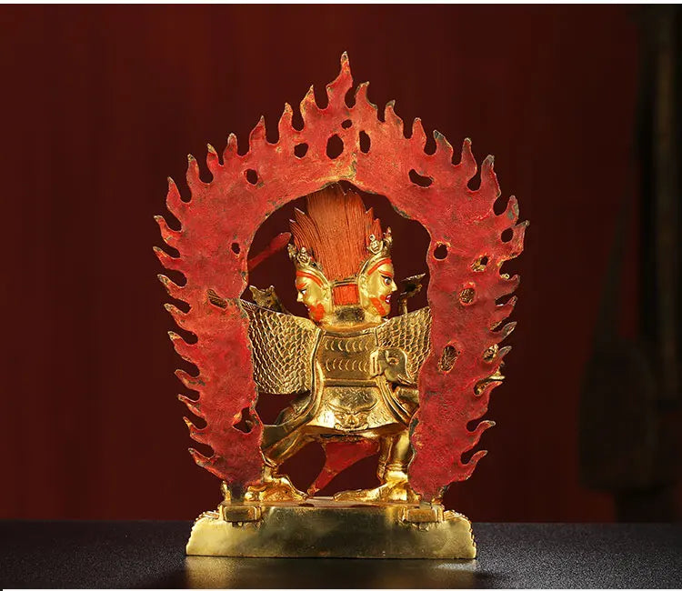 25CM large -GOOD--home family efficacious Protection Buddhist Buddhism Puba Jingang Yamantaka Gold-plated brass Buddha statue