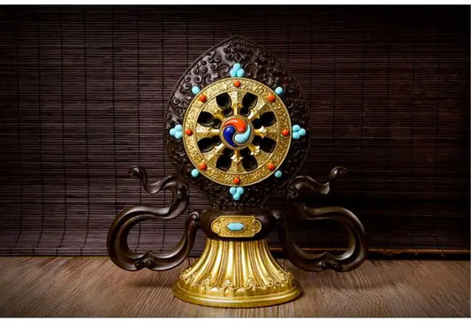 25CM large High-grade Tibet Nepal Buddhism HOME efficacious Tantric ritual gilding JinlunBao Auspicious Symbols Buddhism statue