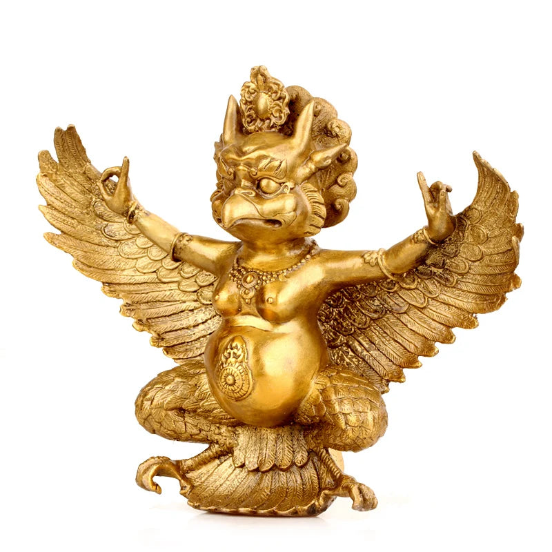 26 CM large # HOME Talisman efficacious Protection # exorcise evil spirits Garuda Dhwaja gods Garuda Dharma brass statue