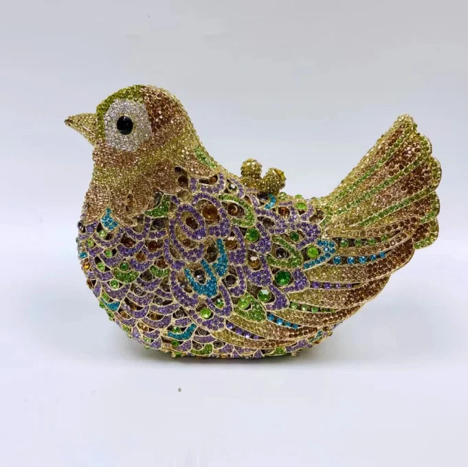 26 Colors Woman Bird Diamond Cute Evening Bag Cocktail Prom Crystal Stone Party Handbag Wedding Bridal Dinner Metal Shinny Purse