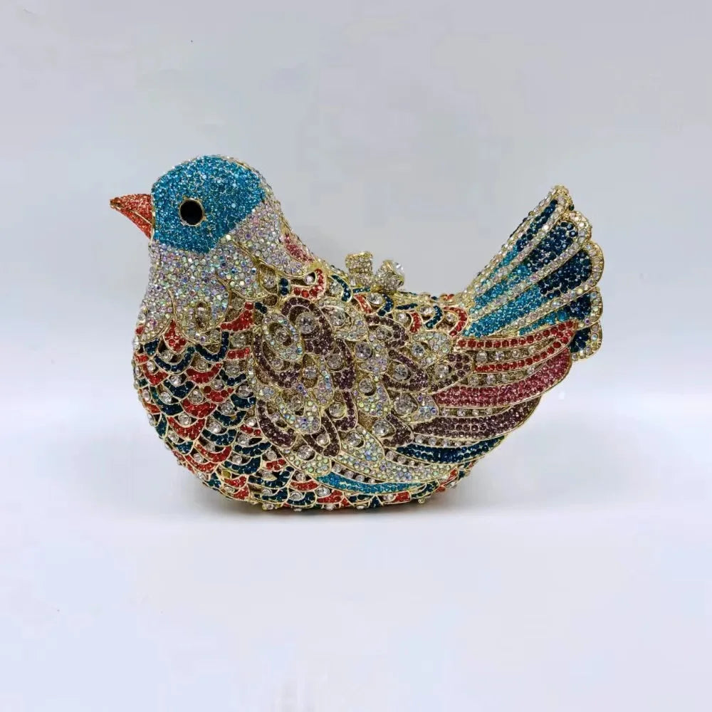 26 Colors Woman Bird Diamond Cute Evening Bag Cocktail Prom Crystal Stone Party Handbag Wedding Bridal Dinner Metal Shinny Purse