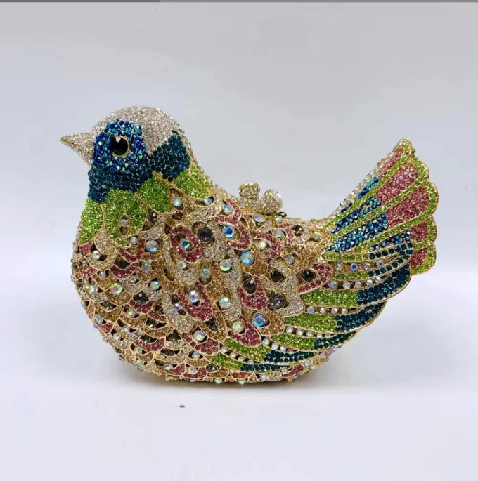 26 Colors Woman Bird Diamond Cute Evening Bag Cocktail Prom Crystal Stone Party Handbag Wedding Bridal Dinner Metal Shinny Purse