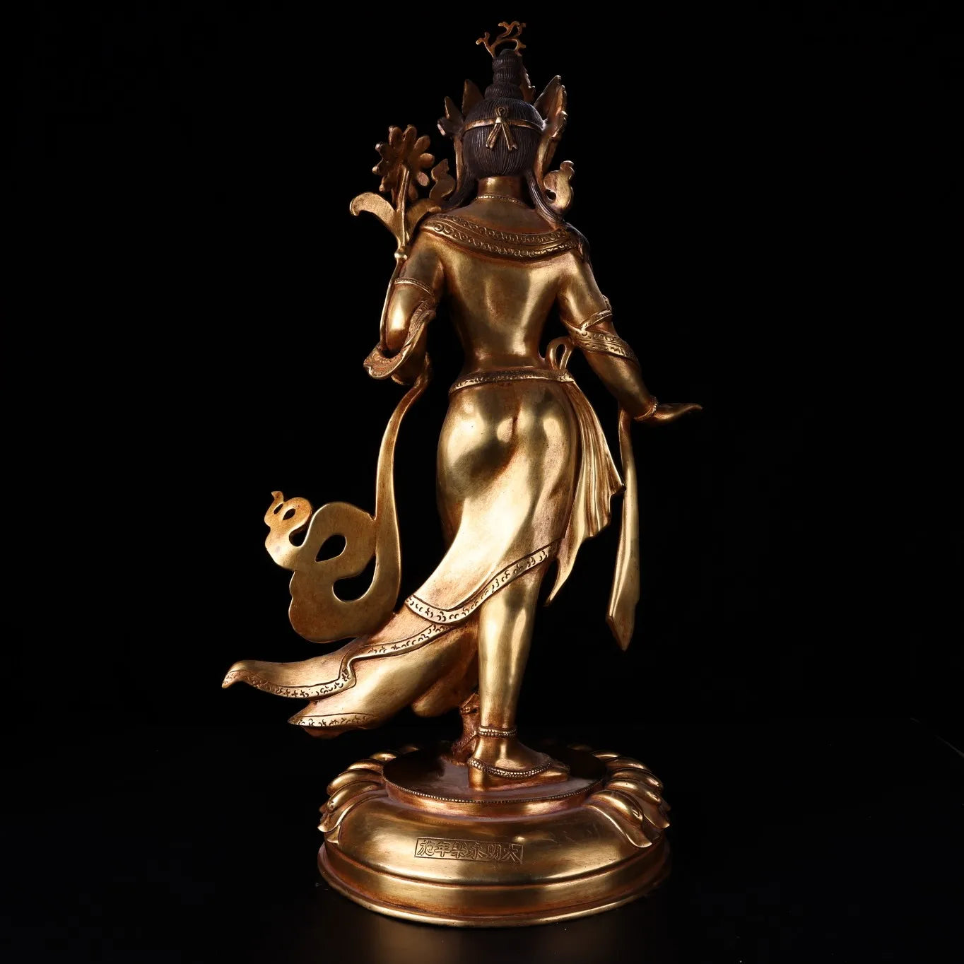 26"Tibetan Temple Collection Old Purple Bronze Cinnabar Gilded White Tara Station Buddha Lotus Terrace Worship Hall Town house