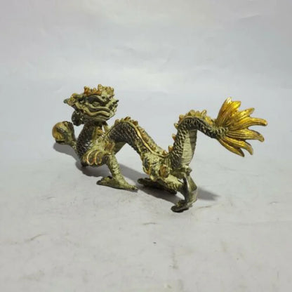 26 cm Chinese Brass animal Dragon Statue Bronze Dragon Statue sculpture