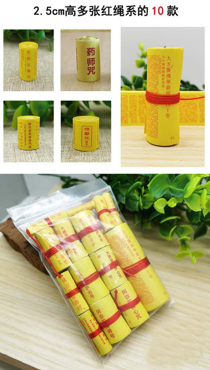 26 style Buddhism BUDDHA GUAN YIN Gods Tathagata Heart Sutra Shurangama Mantra MINI Scriptures rolls talisman For Temple storage