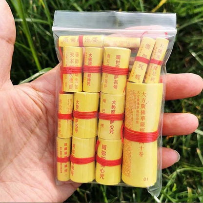 26 style Buddhism BUDDHA GUAN YIN Gods Tathagata Heart Sutra Shurangama Mantra MINI Scriptures rolls talisman For Temple storage