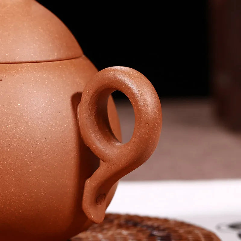 260CC Yixing Authentic Handmade Teapot Black Tea Dahongpao Teaware Dragon Egg Tea Pot Lettering Literati Hand-painted