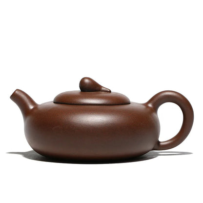 260ML Mechanical Production Clay Teapot Oblate Yixing Tea Pot Puli Teaware Oolong Tea Set Traditional Chinese Filter Kettle