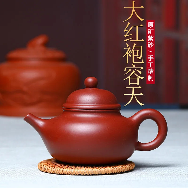260cc Chinese Yixing Purple Clay Tea Pot Home Dahongpao Customized Teaware Handmade Xishi Teapot Kettle Tea Ceremony