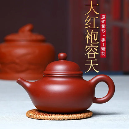 260cc Chinese Yixing Purple Clay Tea Pot Home Dahongpao Customized Teaware Handmade Xishi Teapot Kettle Tea Ceremony