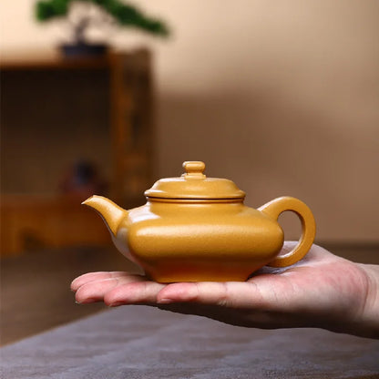 260cc Real Handmade Yixing Kettle Raw Ore Duan Mud Clay Teapot Golden Teaware Kung Fu Zisha Superior Tea Pot