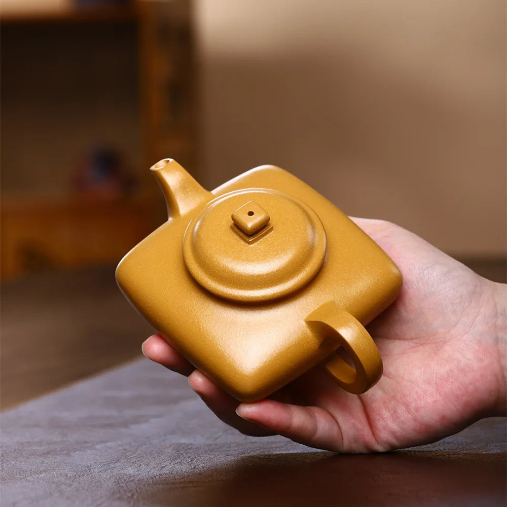 260cc Real Handmade Yixing Kettle Raw Ore Duan Mud Clay Teapot Golden Teaware Kung Fu Zisha Superior Tea Pot