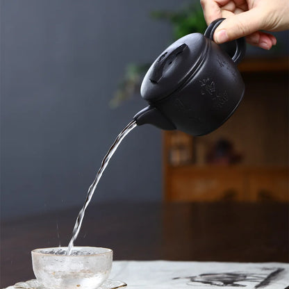 260cc Tradition Yixing Purple Clay Tea Pot Raw Ore Black Mud Kettle Chinese Zisha Tea Set Customized Beauty Teapot