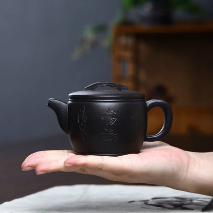 260cc Tradition Yixing Purple Clay Tea Pot Raw Ore Black Mud Kettle Chinese Zisha Tea Set Customized Beauty Teapot