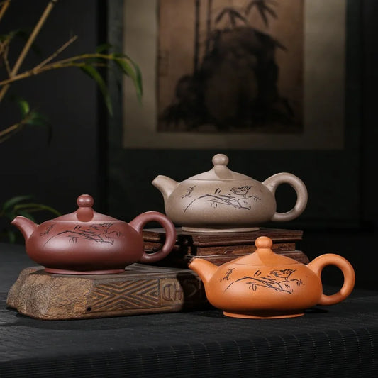 260cc Yixing Black Tea Jinjunmei Purple Sand Handmade Teapot Purple Mud Teaware Beautiful Ceramic Tea-pot