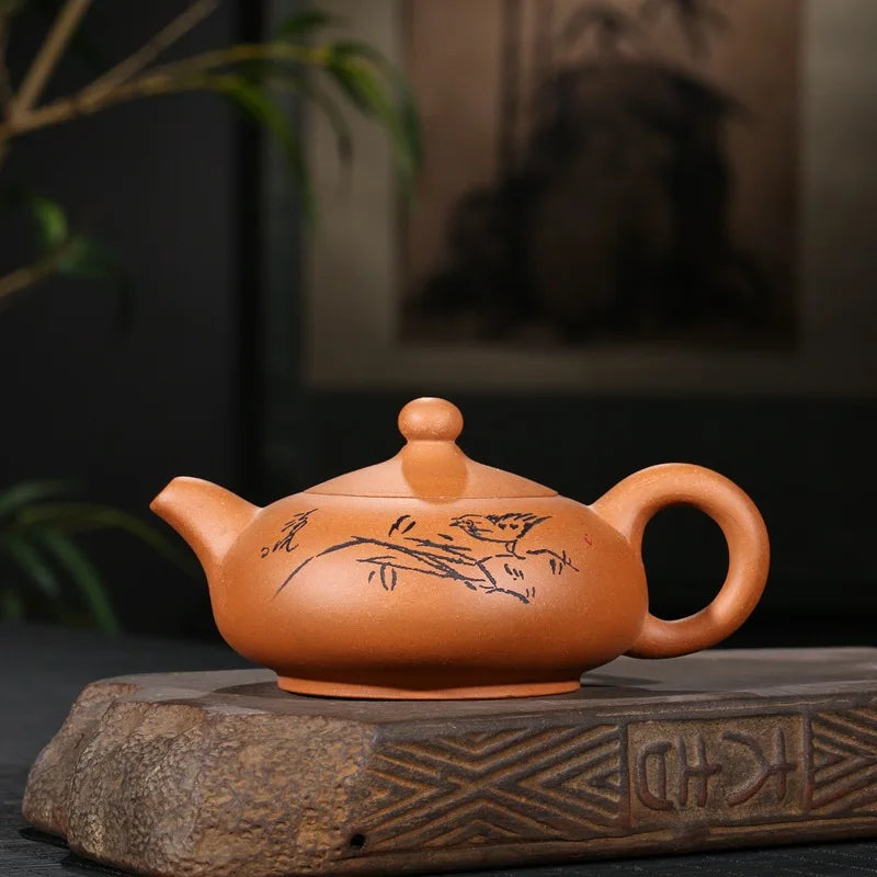 260cc Yixing Black Tea Jinjunmei Purple Sand Handmade Teapot Purple Mud Teaware Beautiful Ceramic Tea-pot