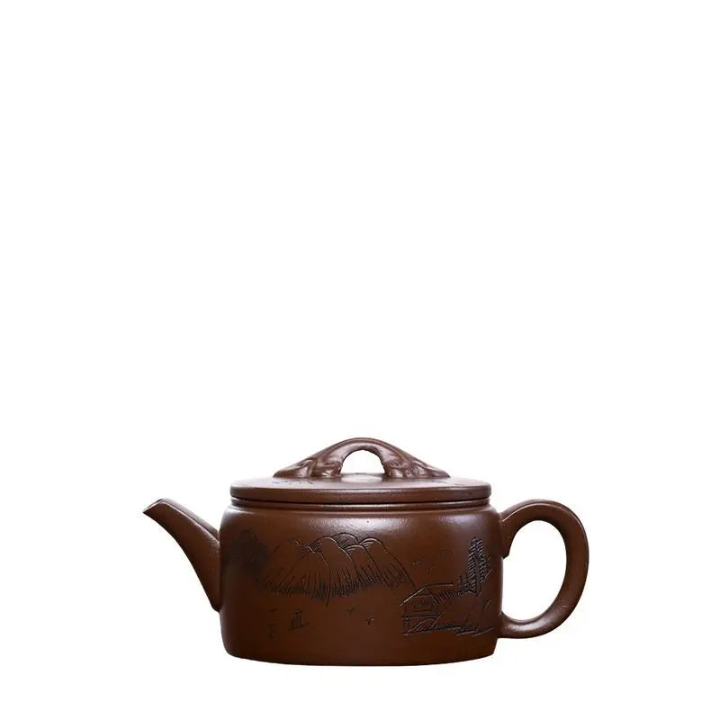 260cc Yixing Purple Clay Stone Scoop Teapot Master Handmade Kettle Customized Tea Infuser Chinese Zisha Tea Set