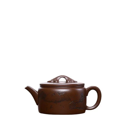 260cc Yixing Purple Clay Stone Scoop Teapot Master Handmade Kettle Customized Tea Infuser Chinese Zisha Tea Set