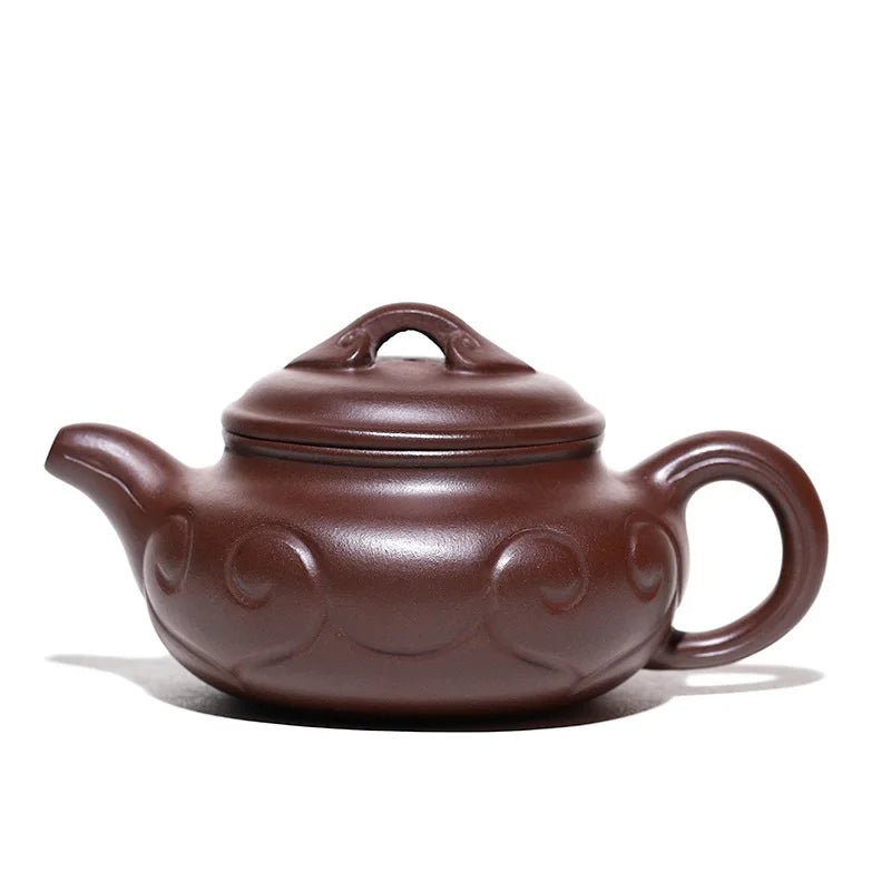 260cc Yixing Purple Clay Teapot Authentic Handmade Famous Tea Set Raw Ore Purple Sand Antique Ruyi Home Collection Purple Clay