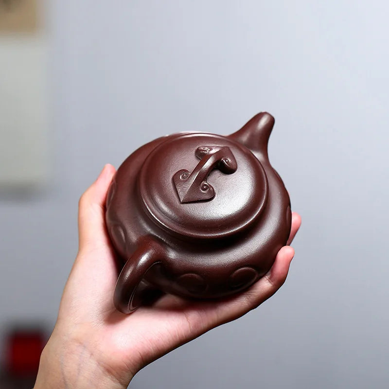 260cc Yixing Purple Clay Teapot Authentic Handmade Famous Tea Set Raw Ore Purple Sand Antique Ruyi Home Collection Purple Clay