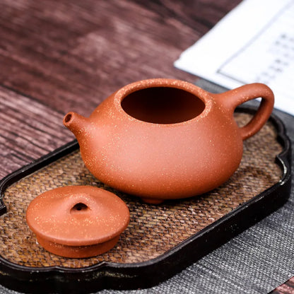 260cc Yixing genuine purple clay Shih Tzu pot Handmade raw ore dragon blood sand teapot Chinese Kung Fu tea set gift pot