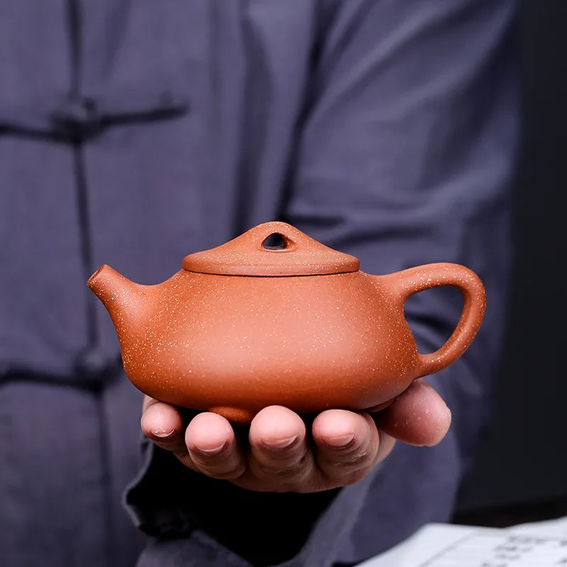 260cc Yixing genuine purple clay Shih Tzu pot Handmade raw ore dragon blood sand teapot Chinese Kung Fu tea set gift pot