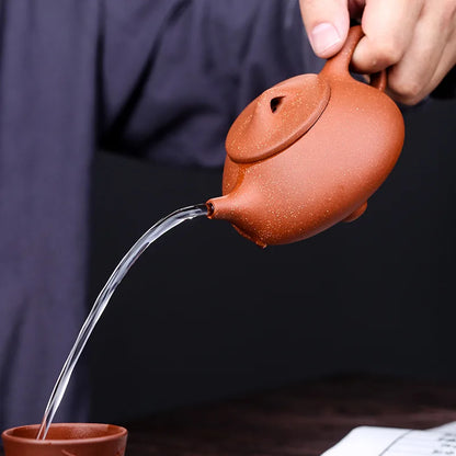 260cc Yixing genuine purple clay Shih Tzu pot Handmade raw ore dragon blood sand teapot Chinese Kung Fu tea set gift pot