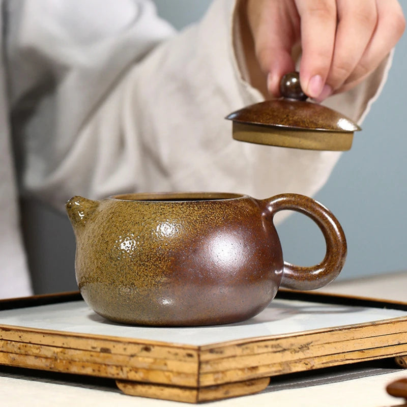 260ml Antique Yixing Purple Clay Tea Pot Section Mud Xishi Beauty Kettle Handmade Custom Filter Teapot Chinese Zisha Tea Infuser