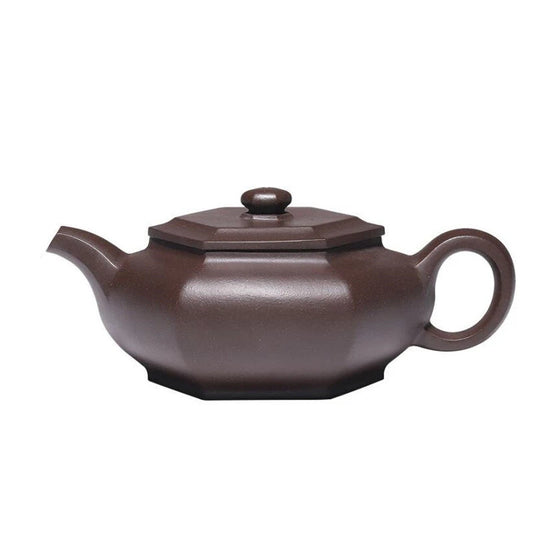 260ml Chinese Yixing Purple Clay Teapot Famous Handmade Hexagonal Shape Tea Pot Raw Ore Purple Mud Kettle High-end Zisha Tea Set