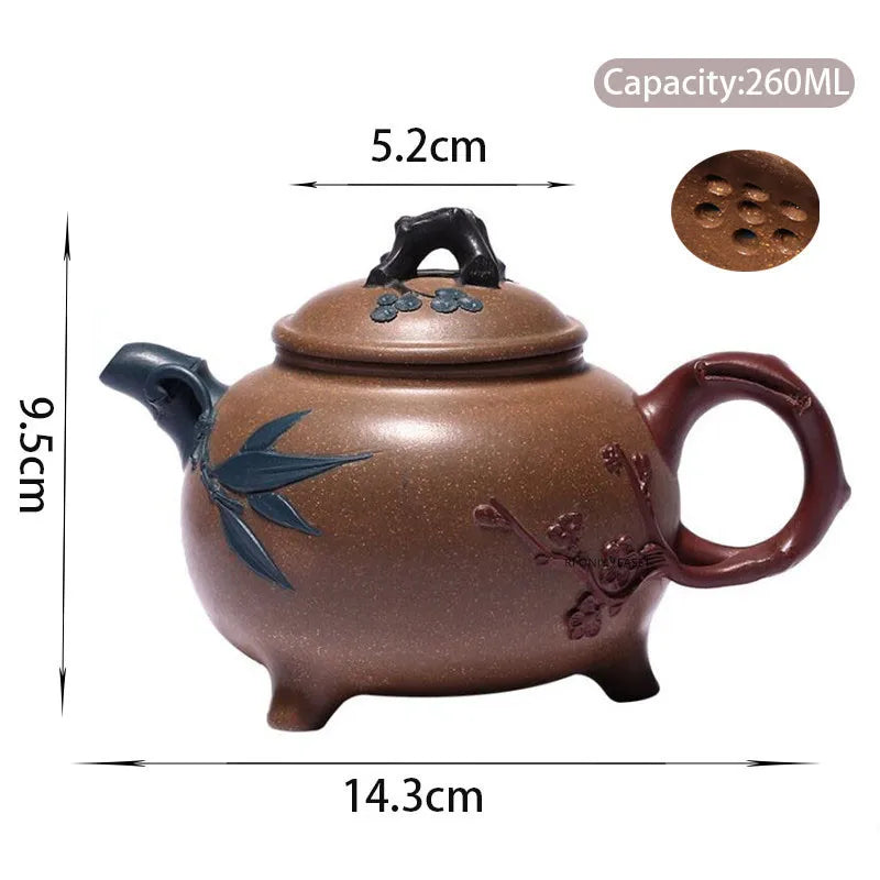 260ml Chinese Yixing Purple Clay Teapot Famous Handmade Tea Pot Raw Ore Old Section Mud Kettle High-end Zisha Tea Set Collection