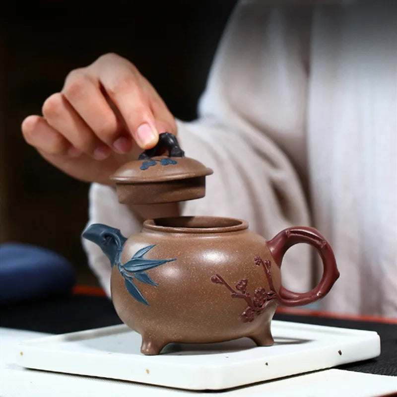 260ml Chinese Yixing Purple Clay Teapot Famous Handmade Tea Pot Raw Ore Old Section Mud Kettle High-end Zisha Tea Set Collection