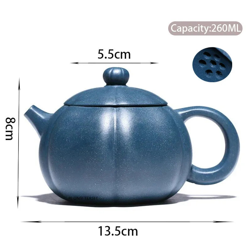 260ml Chinese Yixing Purple Clay Teapots Beauty Kettle Famous Handmade Xishi Tea Pot Raw Ore Azure Mud Zisha Tea Set Teaware