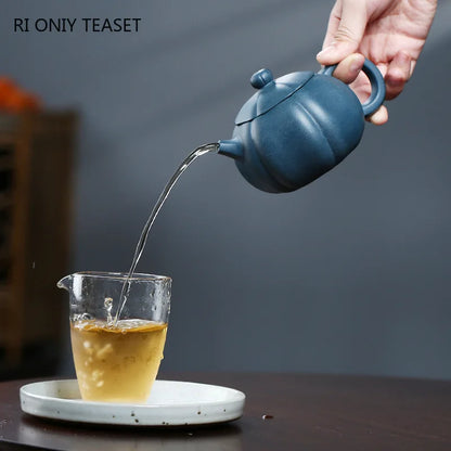 260ml Chinese Yixing Purple Clay Teapots Beauty Kettle Famous Handmade Xishi Tea Pot Raw Ore Azure Mud Zisha Tea Set Teaware