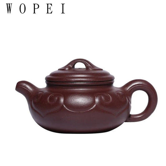 260ml Chinese Yixing Purple Clay Teapots Famous Hand-carved Antique Tea Pot Raw Ore Beauty Kettle Zisha Tea Set Customized Gifts