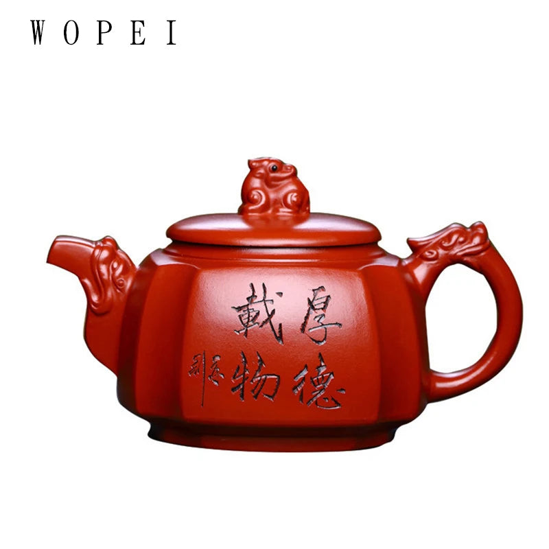 260ml Chinese Yixing Purple Clay Teapots Famous Handmade Dragon Shape Tea Pot Beauty Filter Kettle Zisha Tea Set Customized Gift