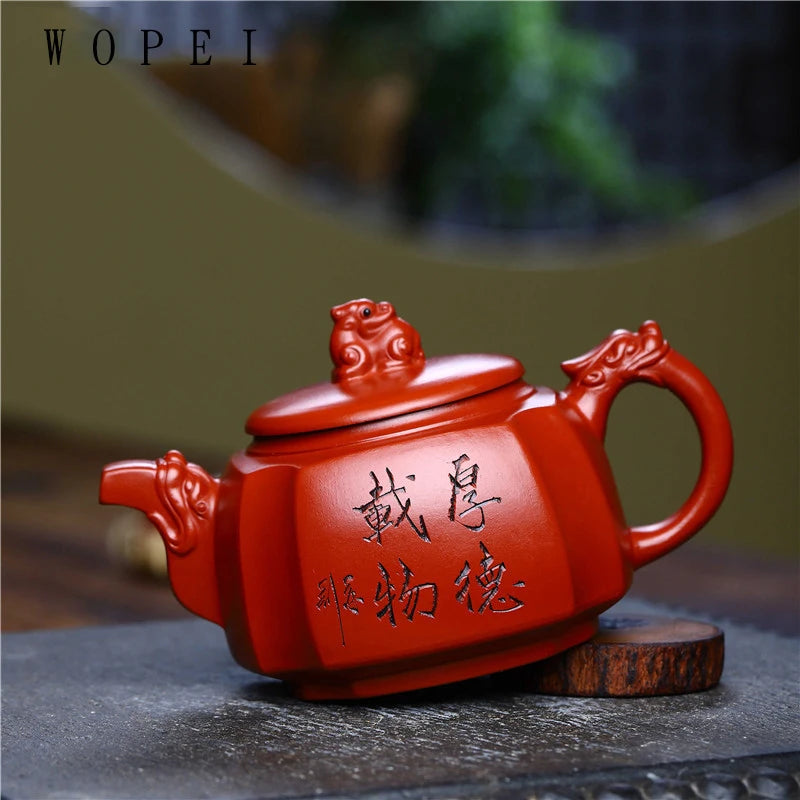 260ml Chinese Yixing Purple Clay Teapots Famous Handmade Dragon Shape Tea Pot Beauty Filter Kettle Zisha Tea Set Customized Gift