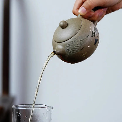 260ml Chinese Yixing Purple Clay Teapots Handmade Raw Ore Xishi Tea Pot Household Zisha Filter Kettle Tea Ceremony Supplies