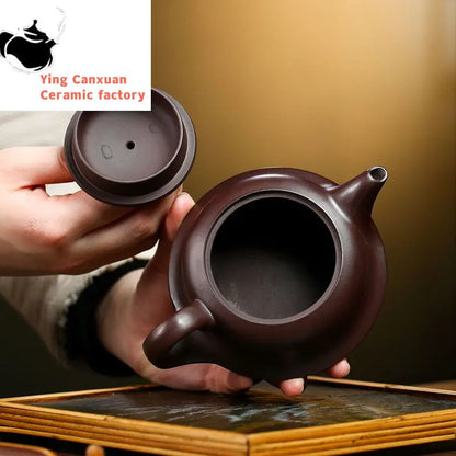 260ml Chinese Yixing Tradition Purple Clay Teapot Famous Handmade Tea Pot Raw Ore Purple Eggplant Mud Kettle Zisha Tea Set Gifts